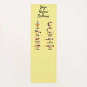 Yoga-Posen vor routinemäßigen Posen mit Zeiten Yogamatte (Rückseite)