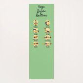 Yoga-Posen vor routinemäßigen Posen mit Zeiten Yogamatte (Rückseite)