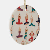 Yoga Posen Weihnachtsfeier Keramik Ornament (Rechts)