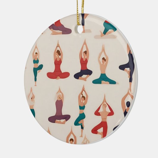 Yoga Posen Weihnachtsfeier Keramik Ornament (Links)