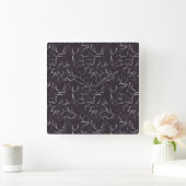 Yoga poses pattern | Yoga seamless pattern 15 Quadratische Wanduhr (Zuhause)