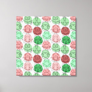 Yoga poses pattern Yoga seamless pattern 18 Leinwanddruck
