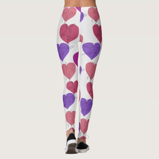 Yoga poses pattern | Yoga seamless pattern 1 Leggings (Rückseite)