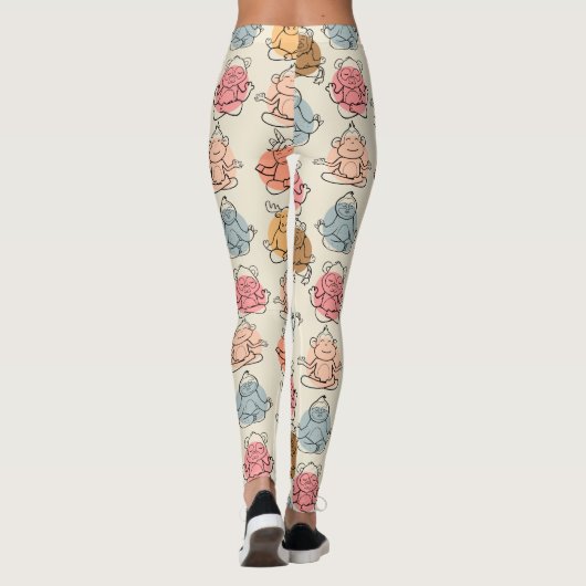 Yoga poses pattern | Yoga seamless pattern 42 Leggings (Rückseite)