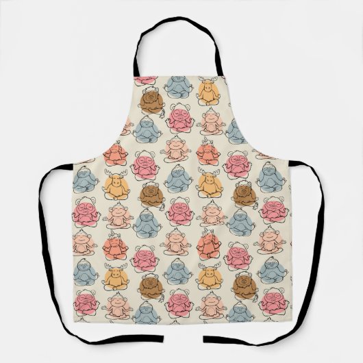 Yoga poses pattern | Yoga seamless pattern 42 Schürze (Vorderseite)