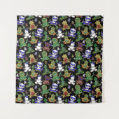 Yoga poses pattern | Yoga seamless pattern 45 Wandteppich (Vorderseite)