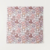 Yoga poses pattern | Yoga seamless pattern 48 Wandteppich (Vorderseite)