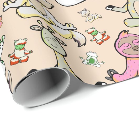 Yoga poses pattern | Yoga seamless pattern 52 Geschenkpapier (Rolleneckpunkt)