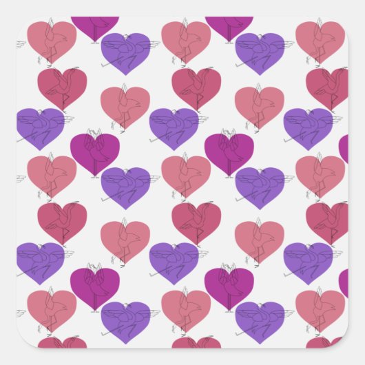Yoga-Poses Yoga seamless pattern 1 Quadratischer Aufkleber (Vorderseite)