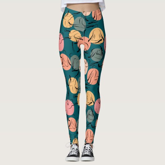 Yoga-Poses Yoga seamless pattern 23 Leggings (Vorderseite)