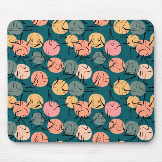 Yoga-Poses Yoga seamless pattern 23 Mousepad (Vorne)