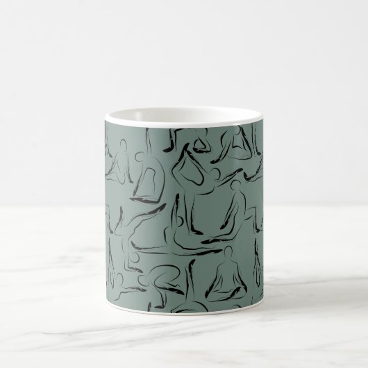 Yoga-Poses Yoga seamless pattern 24 Kaffeetasse (Mittel)