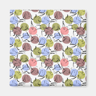 Yoga-Poses Yoga seamless pattern 25 Magnet