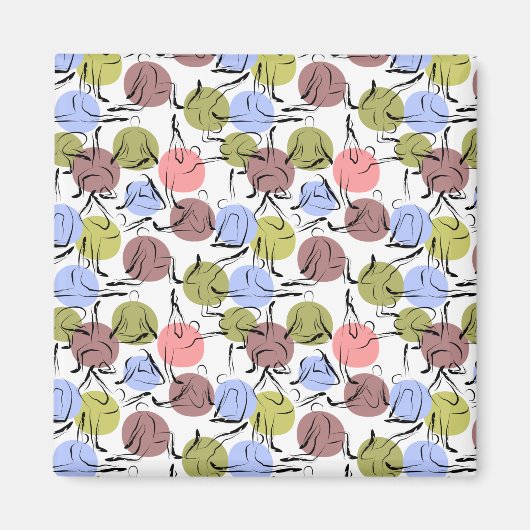 Yoga-Poses Yoga seamless pattern 25 Magnet (Vorne)