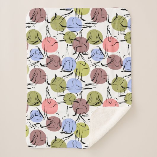 Yoga-Poses Yoga seamless pattern 25 Sherpadecke (Vorderseite)