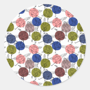 Yoga-Poses Yoga seamless pattern 34 Runder Aufkleber