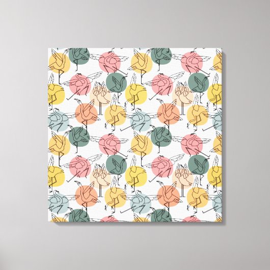 Yoga-Poses Yoga seamless pattern 37 Leinwanddruck (Vorderseite)
