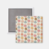Yoga-Poses Yoga seamless pattern 42 Magnet (Vorderseite/Rückseite)