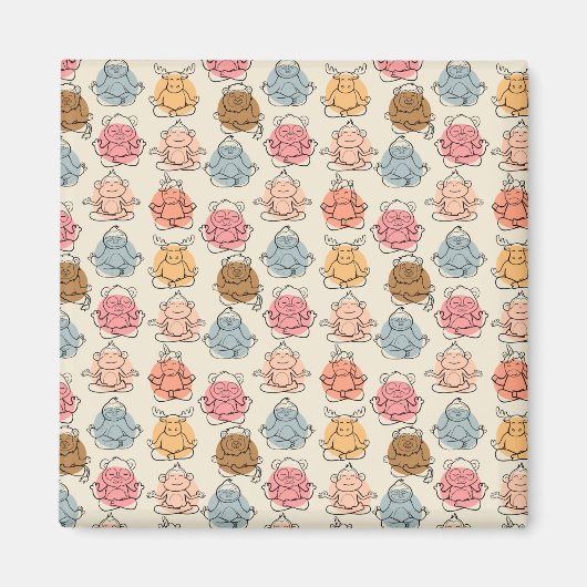 Yoga-Poses Yoga seamless pattern 42 Magnet (Vorne)