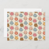 Yoga-Poses Yoga seamless pattern 42 Postkarte (Vorne/Hinten)