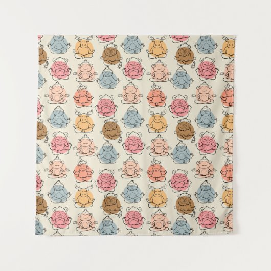 Yoga-Poses Yoga seamless pattern 42 Wandteppich (Vorderseite)