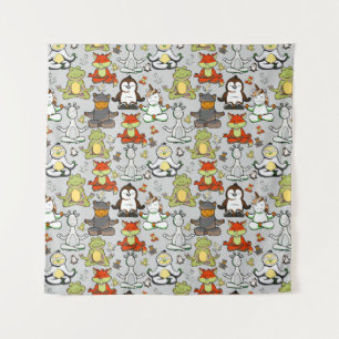 Yoga-Poses Yoga seamless pattern 44 Wandteppich