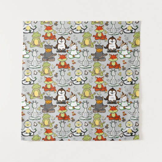 Yoga-Poses Yoga seamless pattern 44 Wandteppich (Vorderseite)