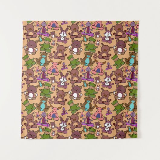 Yoga-Poses Yoga seamless pattern 50 Wandteppich (Vorderseite)