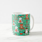 Yoga-Poses Yoga seamless pattern 53 Kaffeetasse (VorderseiteRechts)