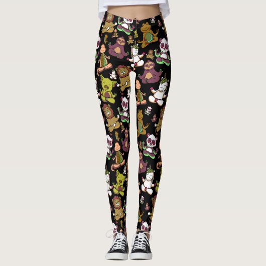 Yoga-Poses Yoga seamless pattern 57 Leggings (Vorderseite)