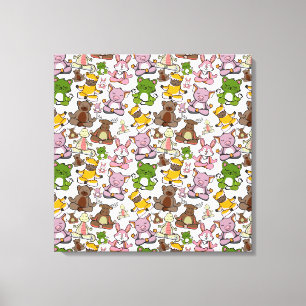 Yoga-Poses Yoga seamless pattern 58 Leinwanddruck