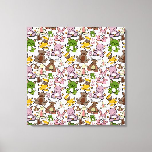 Yoga-Poses Yoga seamless pattern 58 Leinwanddruck (Vorderseite)