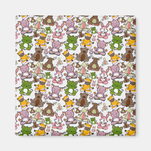 Yoga-Poses Yoga seamless pattern 58 Magnet