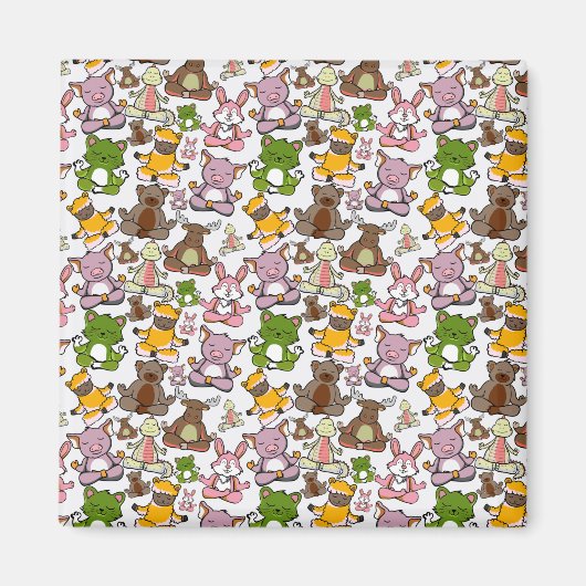 Yoga-Poses Yoga seamless pattern 58 Magnet (Vorne)