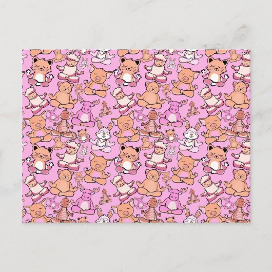 Yoga-Poses Yoga seamless pattern 59 Postkarte (Vorderseite)