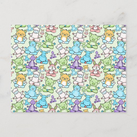 Yoga-Poses Yoga seamless pattern 63 Postkarte (Vorderseite)