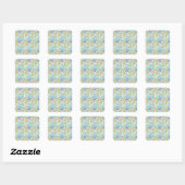 Yoga-Poses Yoga seamless pattern 63 Quadratischer Aufkleber (Blatt)