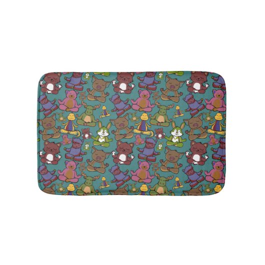 Yoga-Poses Yoga seamless pattern 65 Badematte (Vorderseite)