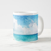 Yoga-Position am Strand  Jumbo-Tasse (Vorderseite Rechts)