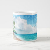 Yoga-Position am Strand  Jumbo-Tasse (Vorderseite)