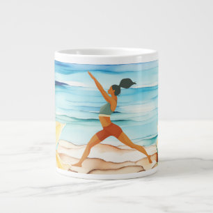 Yoga-Position am Strand  Jumbo-Tasse