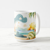 Yoga-Position am Strand Kaffeetasse (VorderseiteRechts)