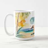 Yoga-Position am Strand Kaffeetasse (Links)