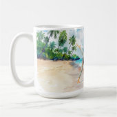 Yoga-Position am Strand Kaffeetasse (Links)