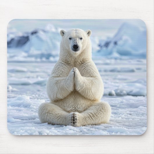 Yoga-Position des Eisbären Mousepad (Vorne)