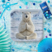 Yoga-Position des Eisbären Pappteller (Party)