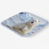 Yoga-Position des Eisbären Pappteller (Gewinkelt)