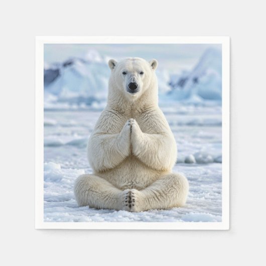 Yoga-Position des Eisbären Serviette (Vorderseite)