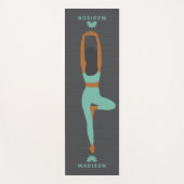 Yoga Position Grau Hintergrund Individuelle Name Y Yogamatte (Vorderseite)