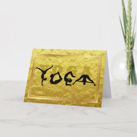 Yoga Positionen Goldene Grußkarte Karte (Vorderseite)